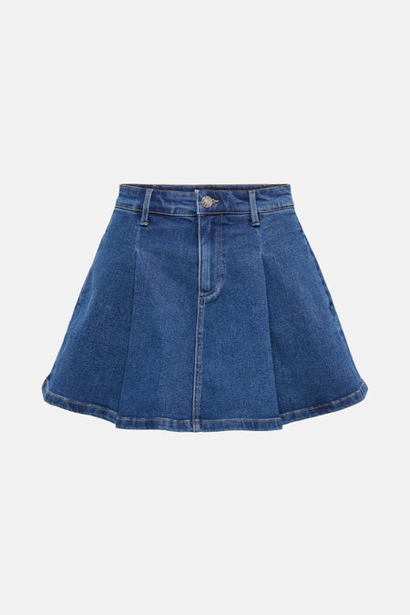 Korte rok - mid blue denim