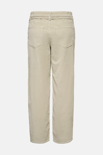 Pantalon écru de ONLY, avec une texture corduroy et des poches arrière.