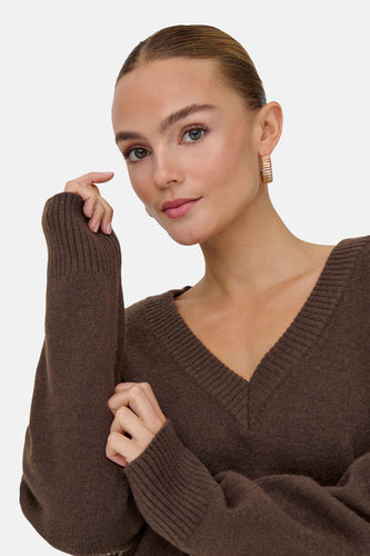 Pull met V-hals - bruin - ONLY® - 7