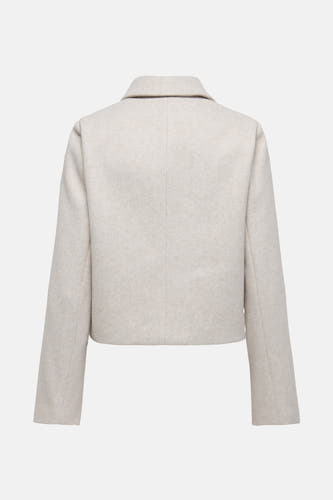 Mauve court manteau d'ONLY, dos visible, avec un col élégant et des manches longues.