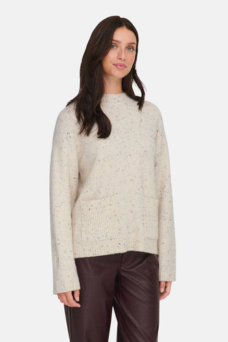 Pull met ronde hals - ecru - JDY