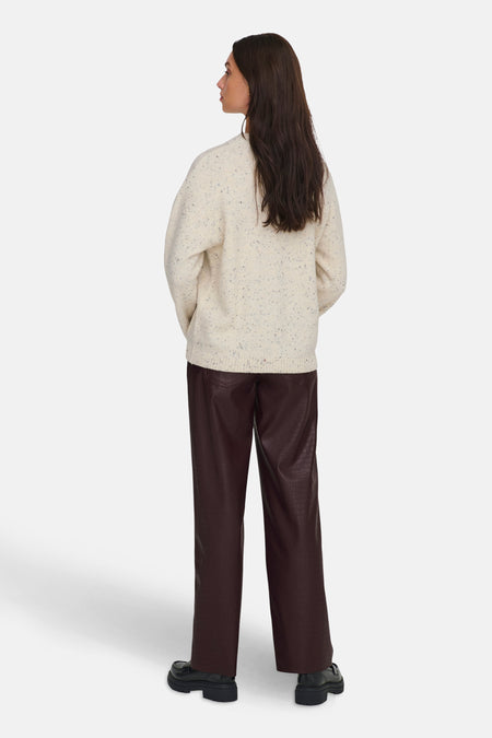 Pull met ronde hals - ecru