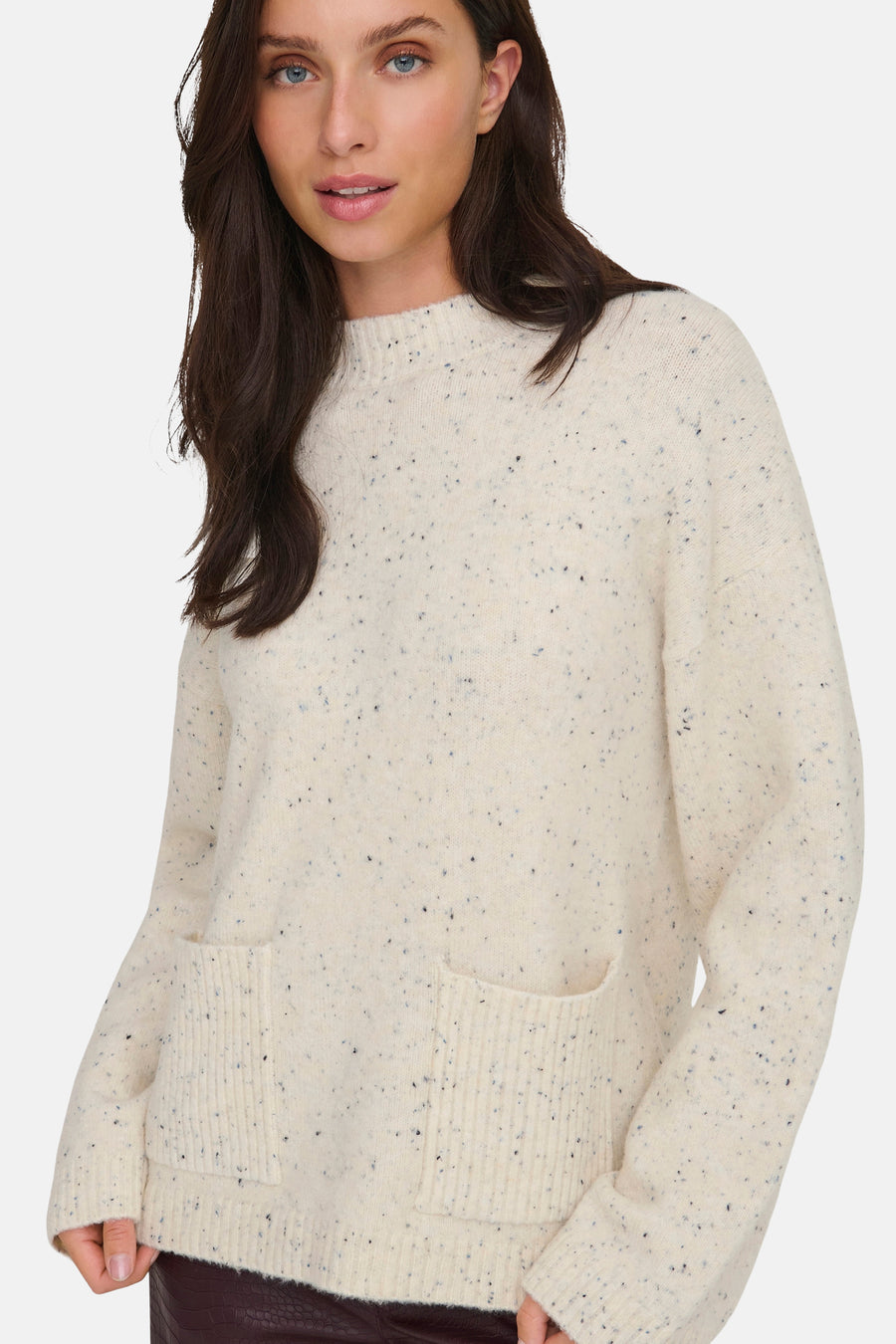 Pull met ronde hals - ecru - JDY