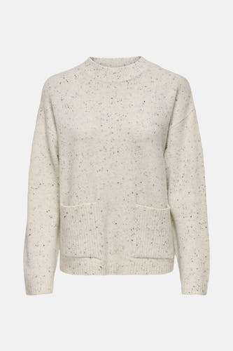 Sweat-shirt écru avec col rond de JDY, avec poches et un motif mêlé.