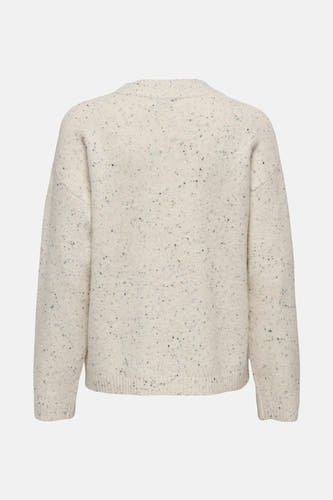 T-shirt écru avec col rond de JDY, à texture rayée.