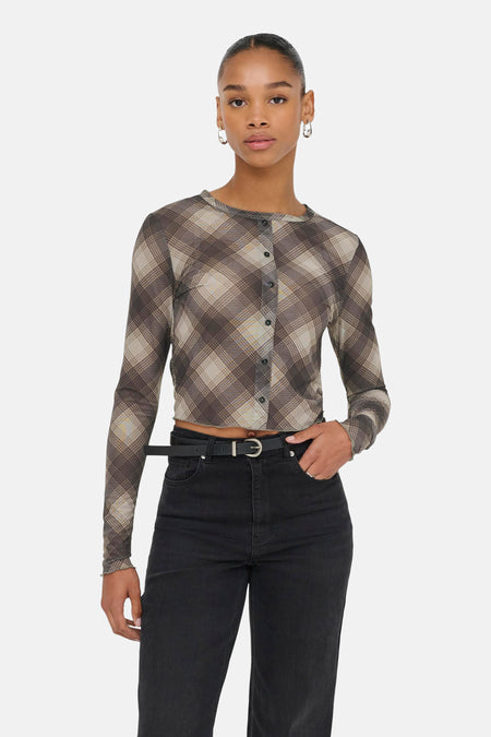 T-shirt met lange mouwen - bruin