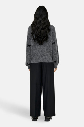 Pull met ronde hals - grijs