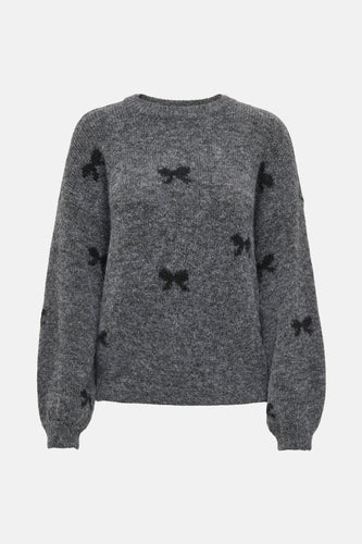 Pull met ronde hals - grijs