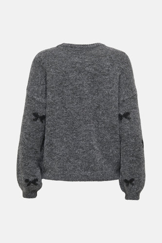 Pull met ronde hals - grijs