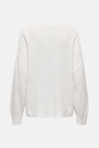 Pull blanc à col rond de JDY, avec des manches longues et une douce texture tricotée.