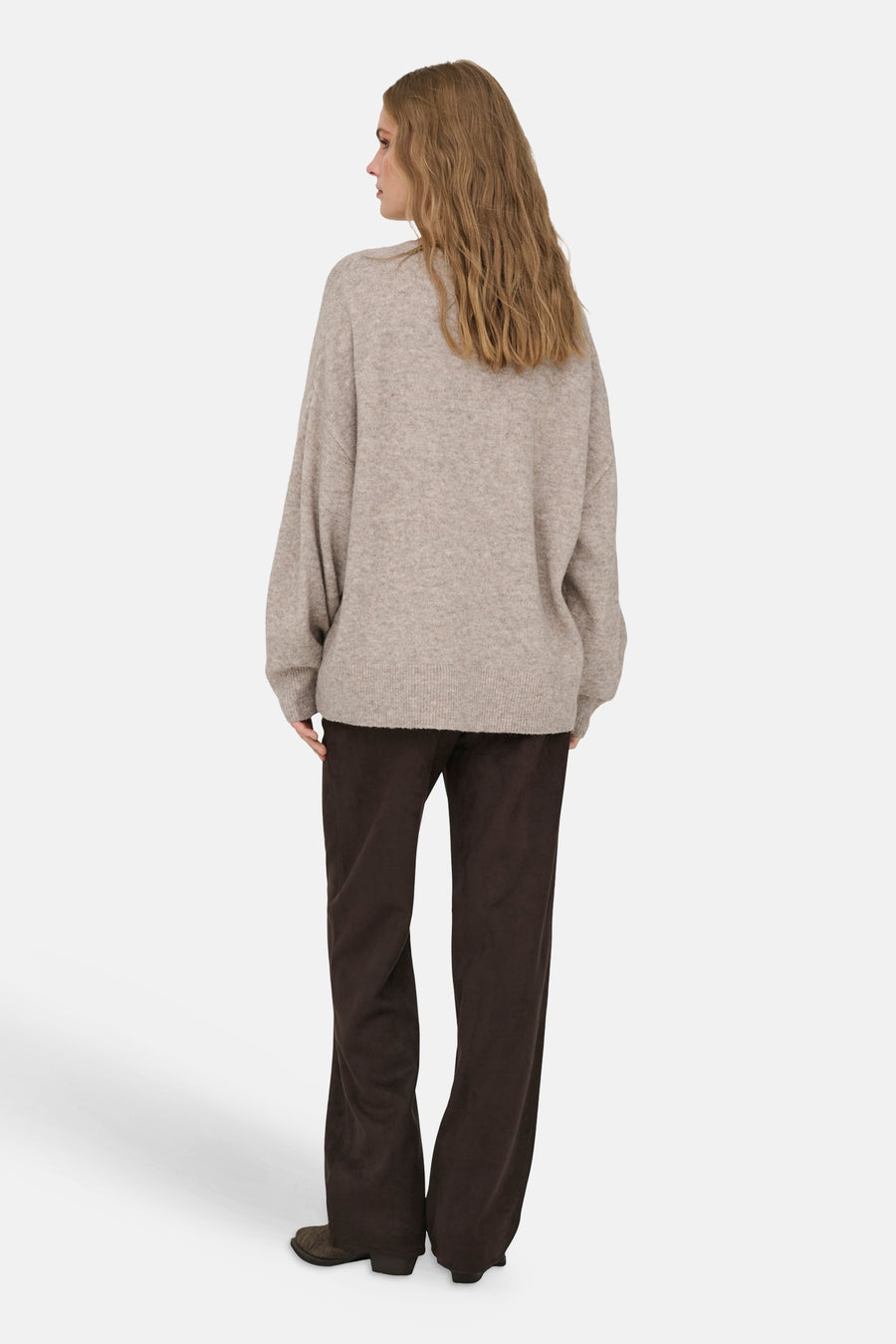 Trui met ronde hals beige - JDY