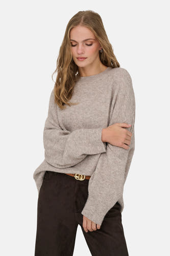 Trui met ronde hals beige - JDY