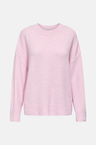 T-shirt rose avec col rond de JDY, avec des manches longues et une fine texture douce.