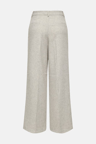 Pantalon beige JDY à jambes larges, texture unie et taille élastiquée au dos.