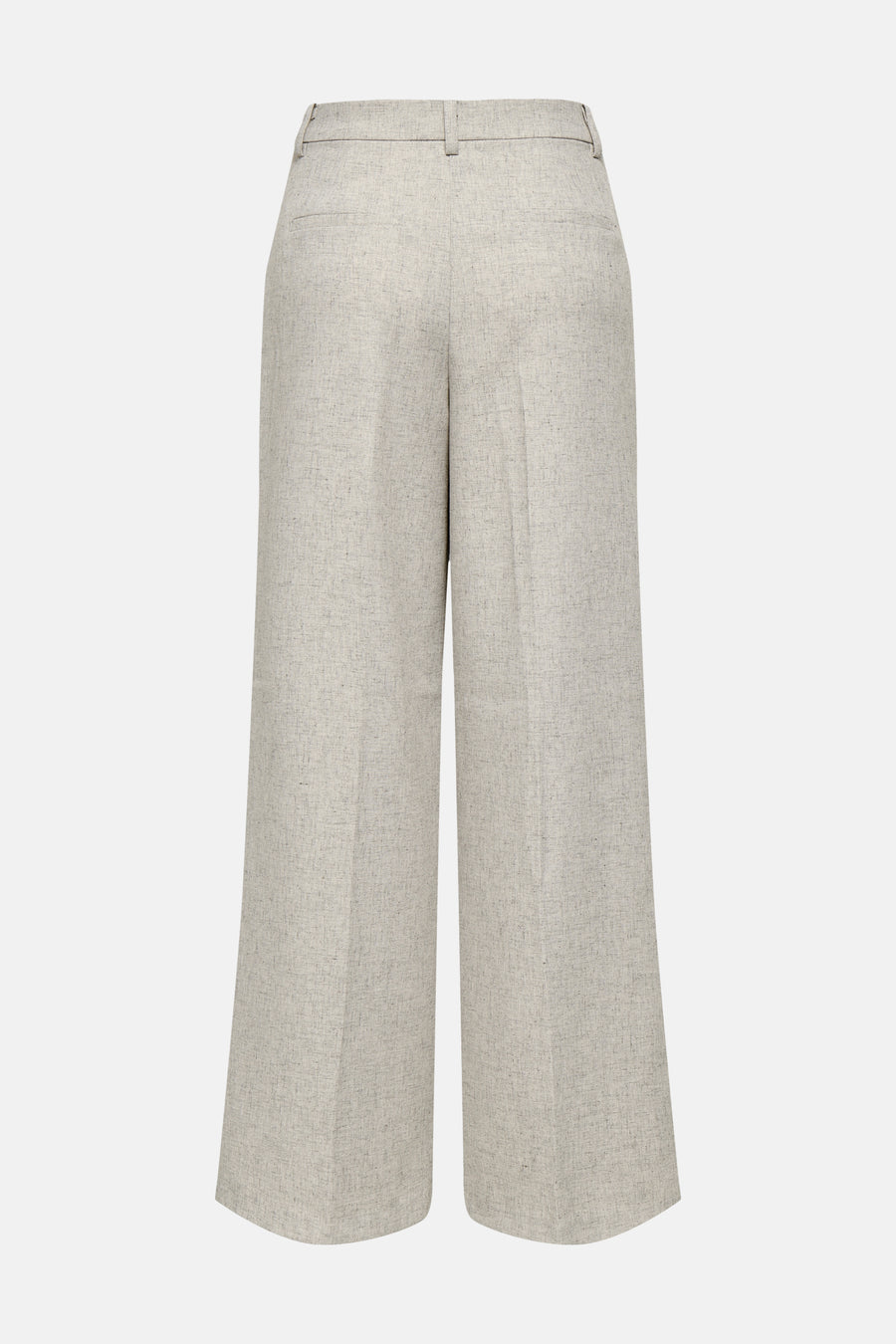 Pantalon beige JDY à jambes larges, texture unie et taille élastiquée au dos.