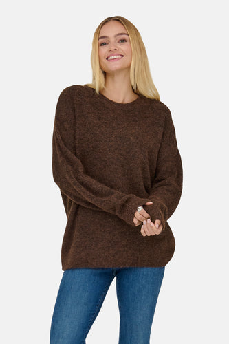 Pull met ronde hals - bruin - ONLY®