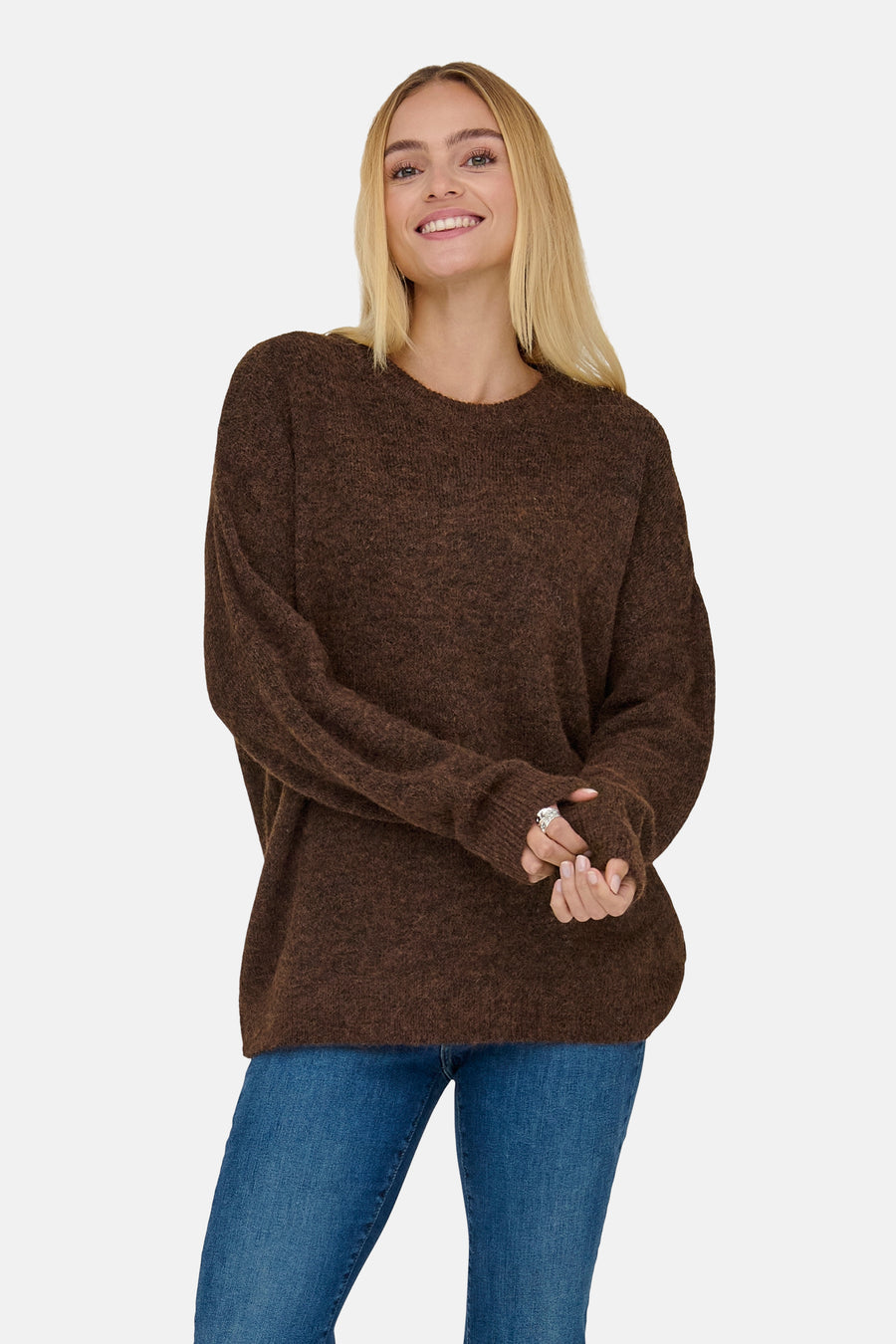 Pull met ronde hals - bruin - ONLY®
