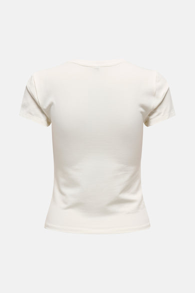 T-shirt écru à manches courtes de ONLY, dos uni.