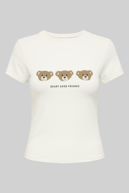 T-shirt blanc à manches courtes d'ONLY, vue arrière.