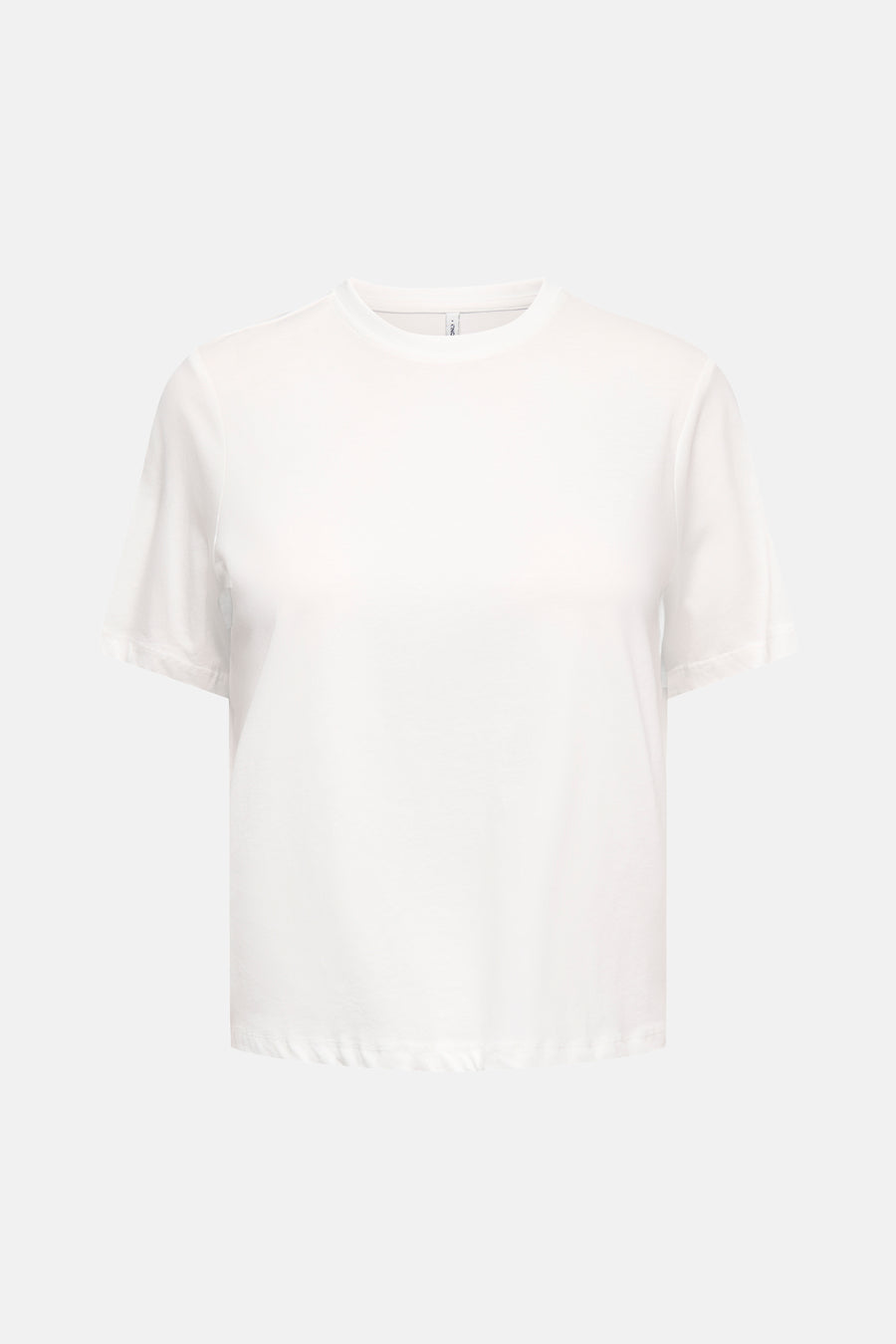 Wit T-shirt met korte mouwen van ONLY, effen van kleur en basic model.
