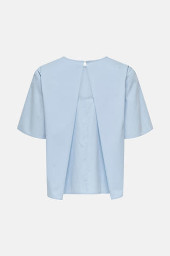 T-shirt bleu à manches courtes de ONLY, avec un détail plié à l'arrière.