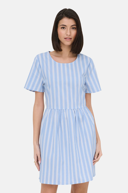 Kleedje met korte mouwen - blauw