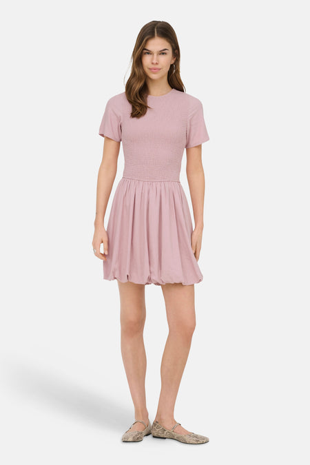 Kleedje met korte mouwen - roze
