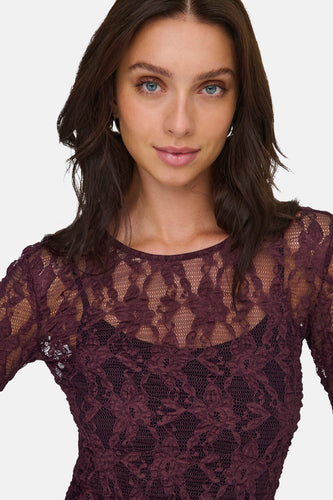 T-shirt met lange mouwen - Bordeaux