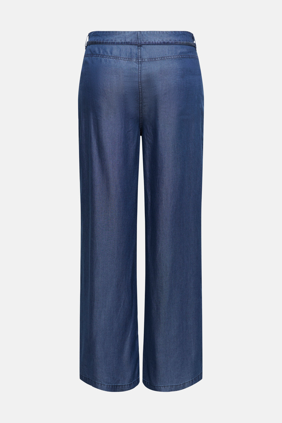 Pantalon bleu foncé ONLY, à jambes larges et à texture denim unie.