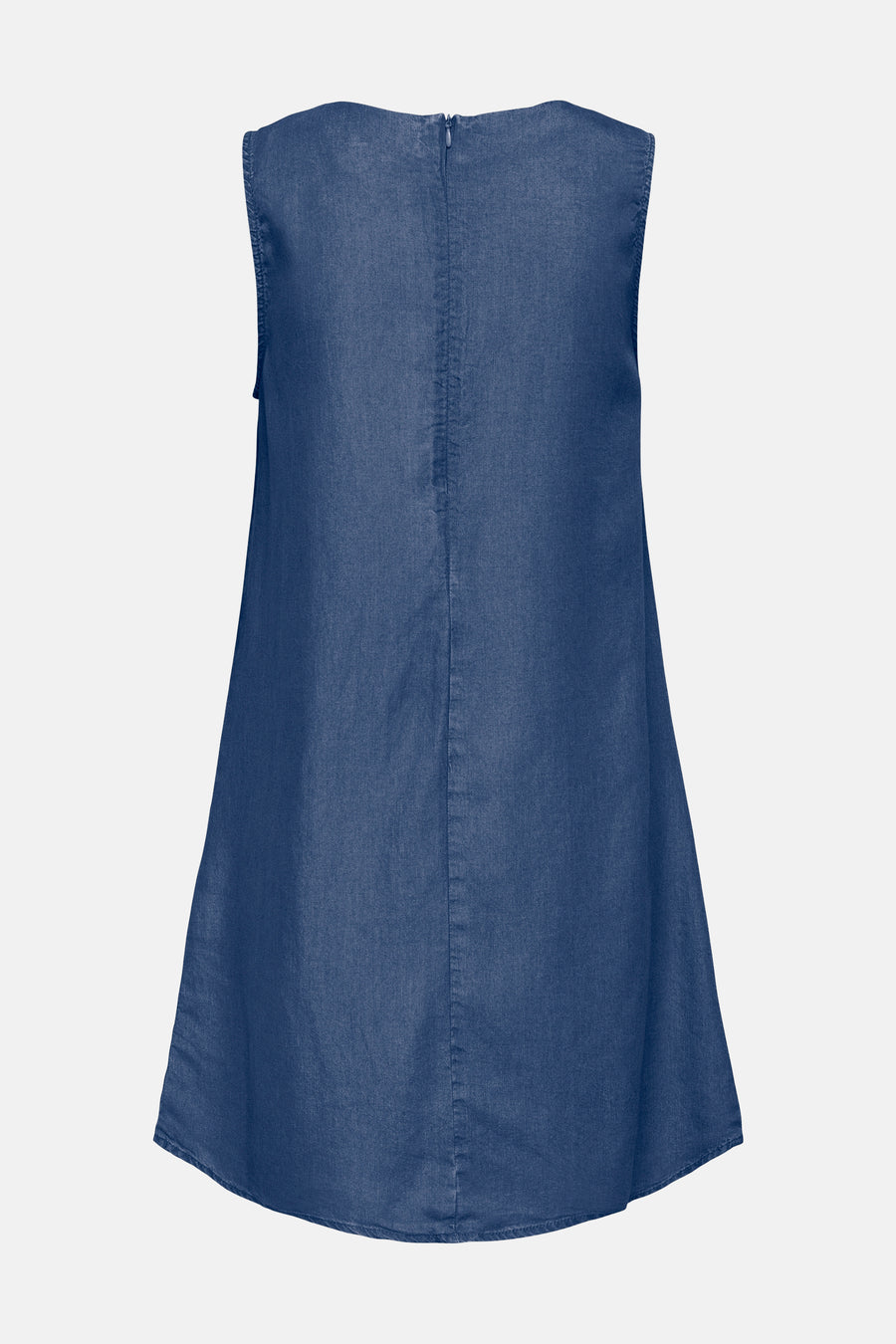 Robe sans manches en denim bleu foncé ONLY® avec fermeture éclair au dos et couture verticale.