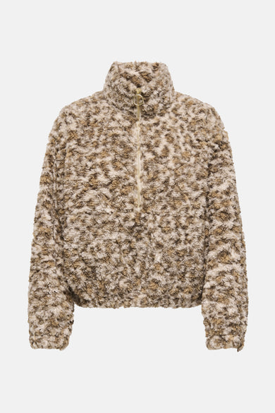 Beige korte jas van ONLY, met textuur en een ritssluiting.
