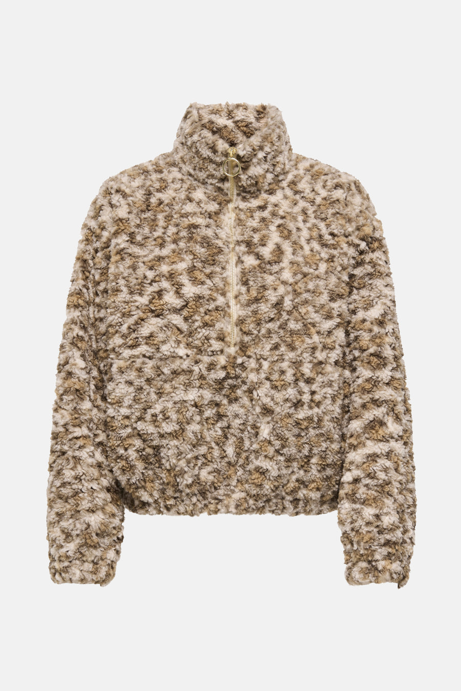 Beige korte jas van ONLY, met textuur en een ritssluiting.
