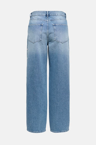 Lichtblauwe straight jeans van ONLY, met klassieke zakken aan de achterkant.
