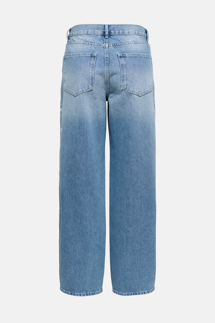 Lichtblauwe straight jeans van ONLY, met klassieke zakken aan de achterkant.