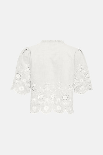 Blouse met korte mouwen - Wit