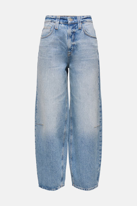 Jean en denim bleu clair ONLY, avec des jambes larges et des poches arrière.