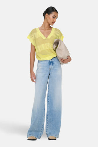 Giletkorte zonder mouw - geel