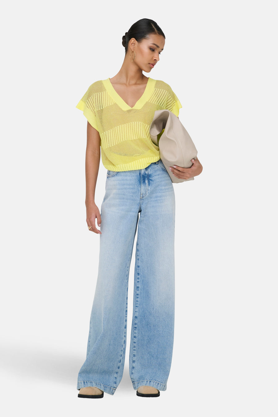 Giletkorte zonder mouw - geel