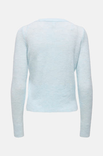 Veste bleue ONLY, avec des manches longues et une fine texture douce.
