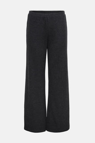 Grijze broek van ONLY®, met een wijde pijp en een effen dessin.
