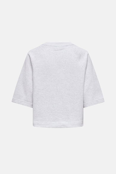 Grijs T-shirt met korte mouwen van ONLY, met raglanmouwen en een effen textuur.