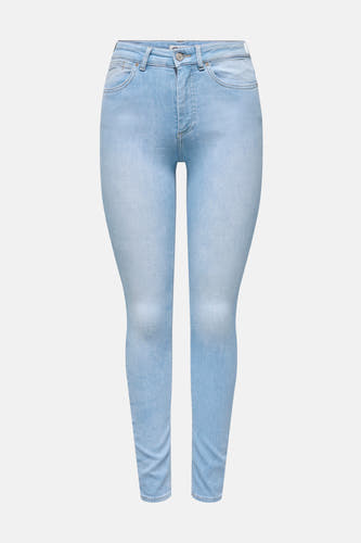 Lichtblauwe skinny jeans van ONLY, met een effen denim textuur.