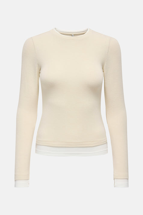 T-shirt met lange mouwen - ecru