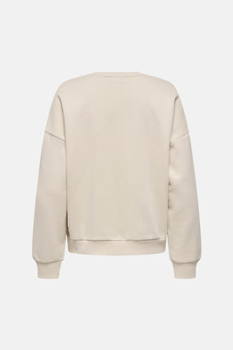 Pull écru à col rond de ONLY, uni et à manches longues.