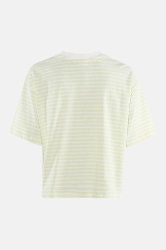 Groen T-shirt met korte mouwen van JDY, met een gestreept patroon en een witte ronde hals.