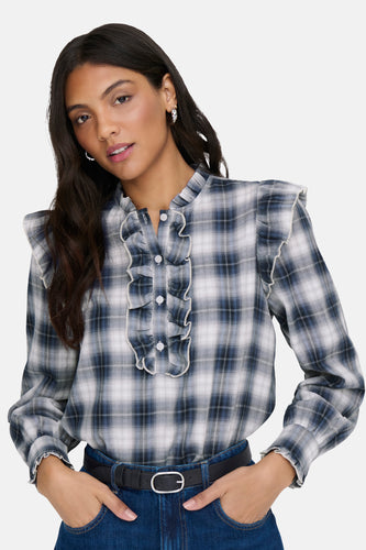 Blouse met lange mouwen - blauw