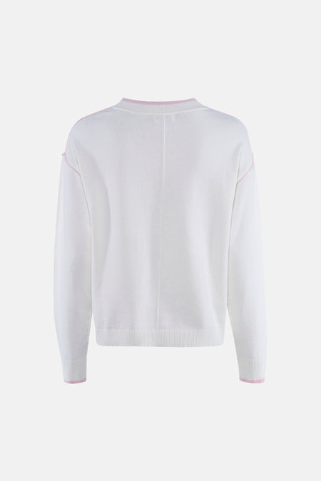 Pull à col rond - blanc