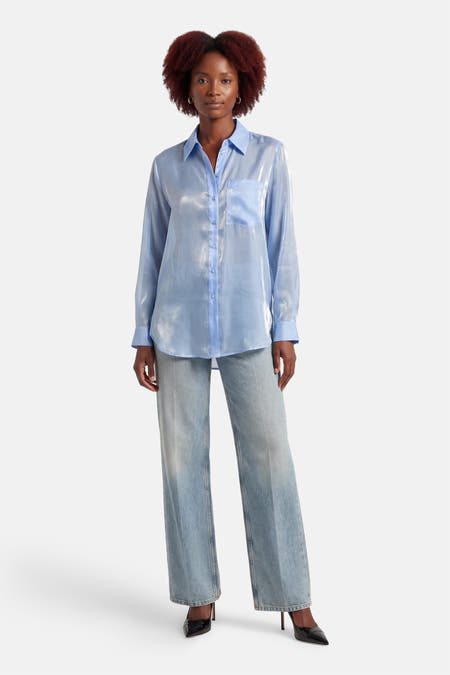 Chemise à manches longues - bleu