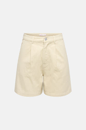 Short beige JDY avec plis sur le devant et fermeture à boutons.