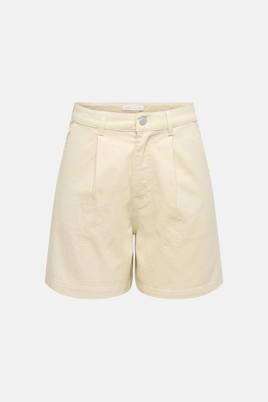 Short beige JDY avec plis sur le devant et fermeture à boutons.